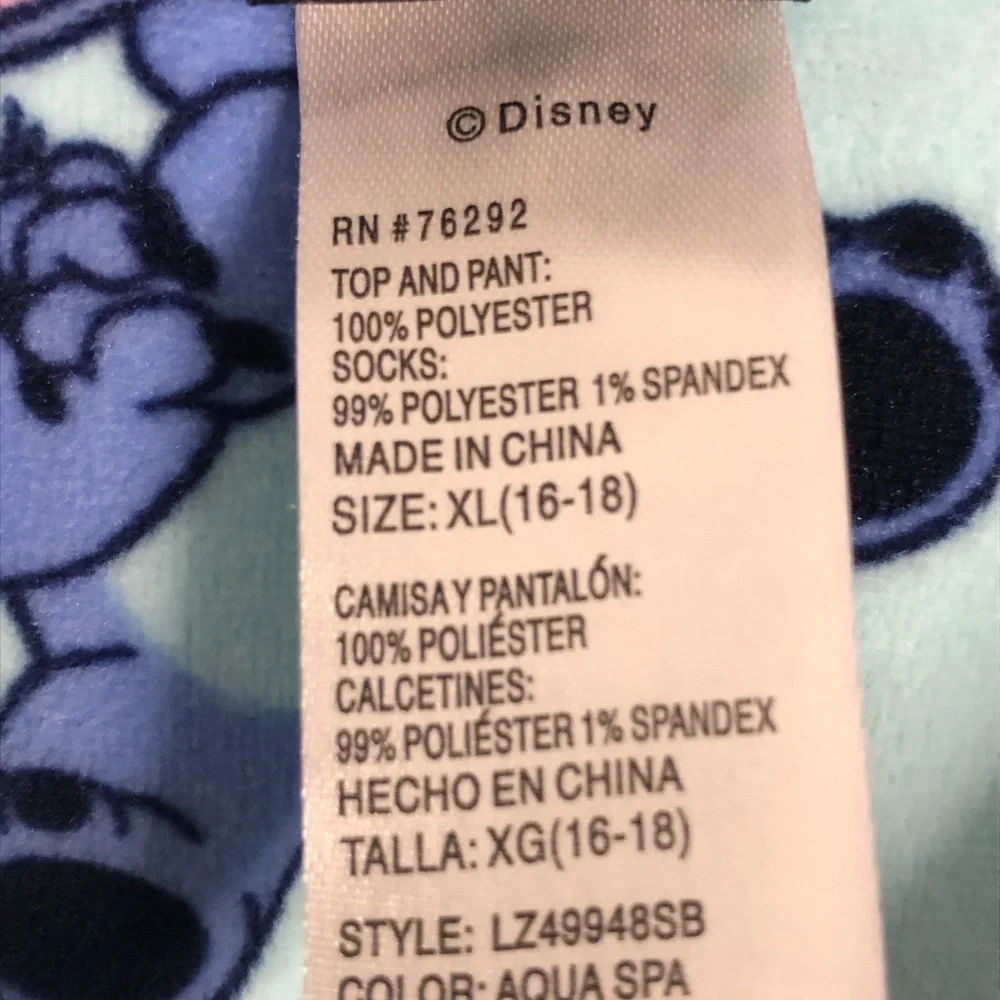 Disney Stitch Scrump Adult Sleepwear Top Shirt XL Blue Long Sleeve Soft - Picture 4 of 5